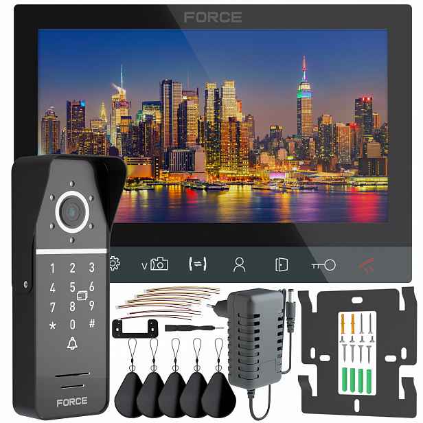 Videotelefon Force Ingo 7" Černý Full Hd Čtečka Klíčenek Brána