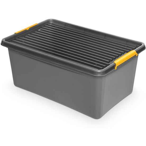 box 40,0l SOLIDST.-1722, 58x39x25cm, koleč., grafit, plast