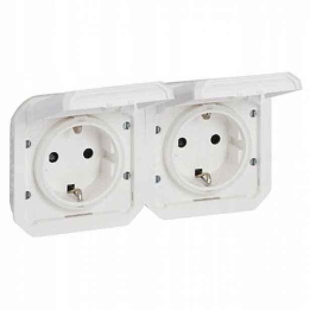 Nové Plexo Schuko horizontální zásuvka, mechanismus bílý Legrand 069675L