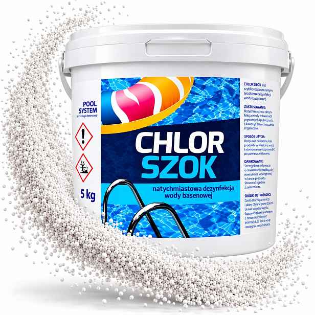 Přípravek Na Bazénovou Vodu Chlor Šok 5KG Granulát Rychlé Působení
