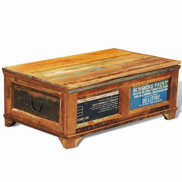 vidaXL Konferenční stolek úložný prostor vintage recyklované dřevo