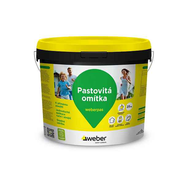 Omítka akrylátová weberpas akrylát zrnitá 1,5 mm OK1E 25 kg