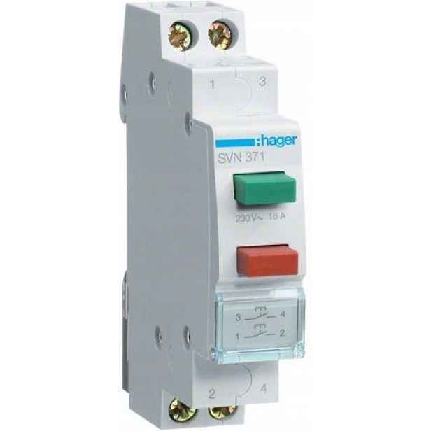 Ovládací tlačítko s dvojitou Led lampou SVN391 16A 1NO+1NC Hager