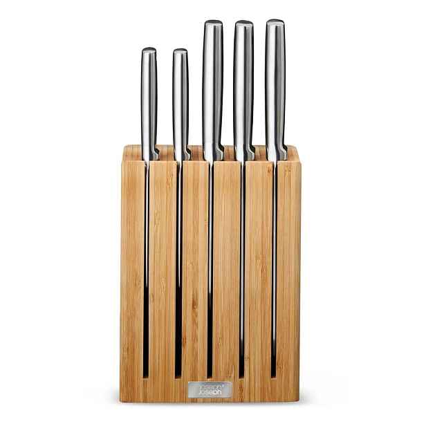 Sada nožů se stojanem 5 ks z nerezové oceli Elevate Bamboo – Joseph Joseph