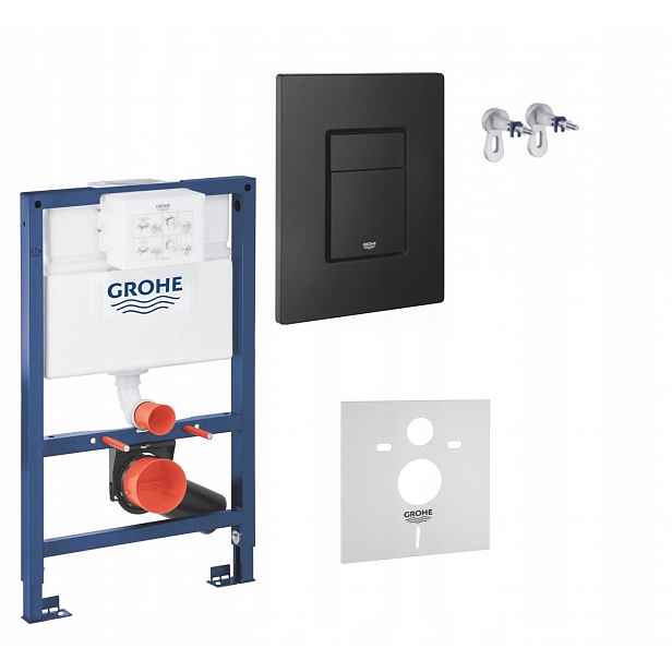5v1 Podomítkový Wc set, rám Grohe 82 cm tlačítko černá matná barva