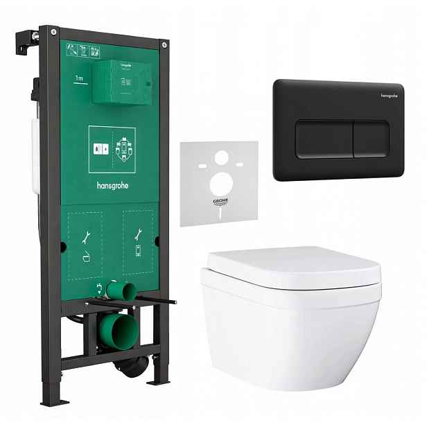 7v1 Sada Wc Stelaz Hansgrohe Iframe, Wc Mísa Grohe Tornado+tlačítko
