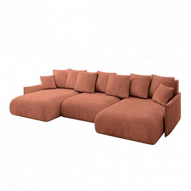 ALTDECOR SEDACÍ SOUPRAVA s funkcí lůžka a úložným prostorem pod lůžkem ONESK-U-v1 317x177x72 meruňkový velur