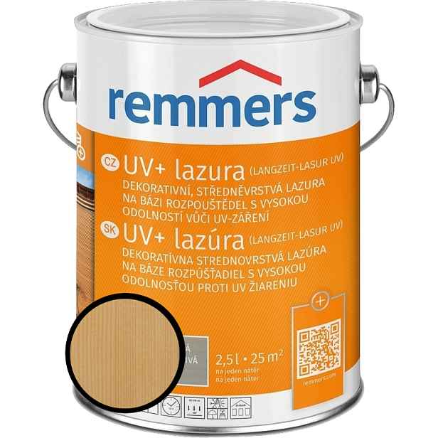 Lazura středněvrstvá Remmers UV+ bezbarvý, 5 l