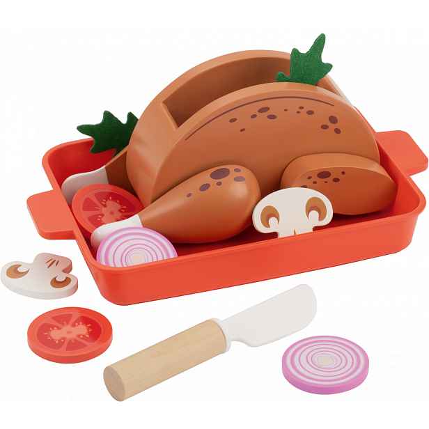 Lupilu® Dřevěné potraviny Kuře / Perníková chaloupka / Fondue (pečené kuře)
