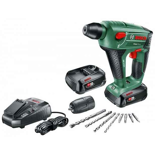 Bosch - 18V AKU vrtací kladivo, 2x aku 2,5 Ah, nabíječka 0603952327