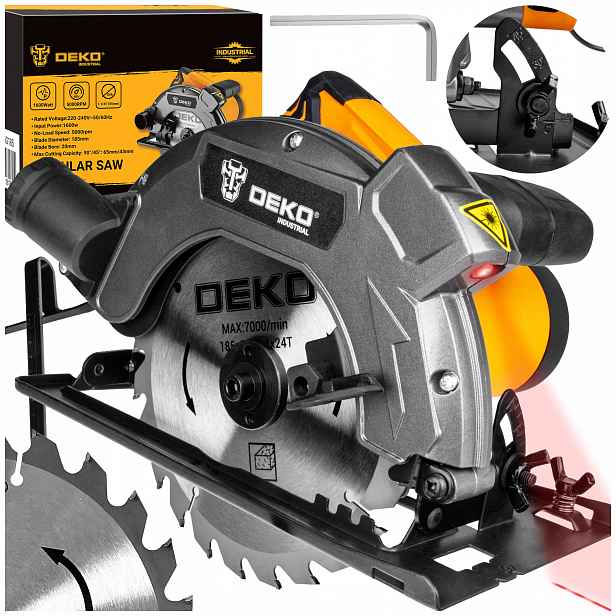 Kotoučová Pila Ruční Pila Na Dřevo 1600 W Kotouč 185 MM Deko