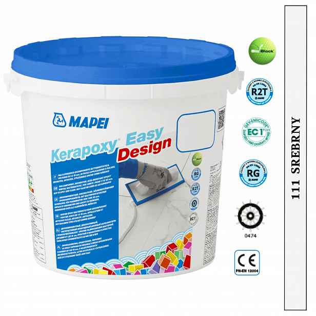 Mapei Epoxidová Spárovací Hmota Kerapoxy Easy Design 3 kg Kyselinovzdorná 111 Stříbrná
