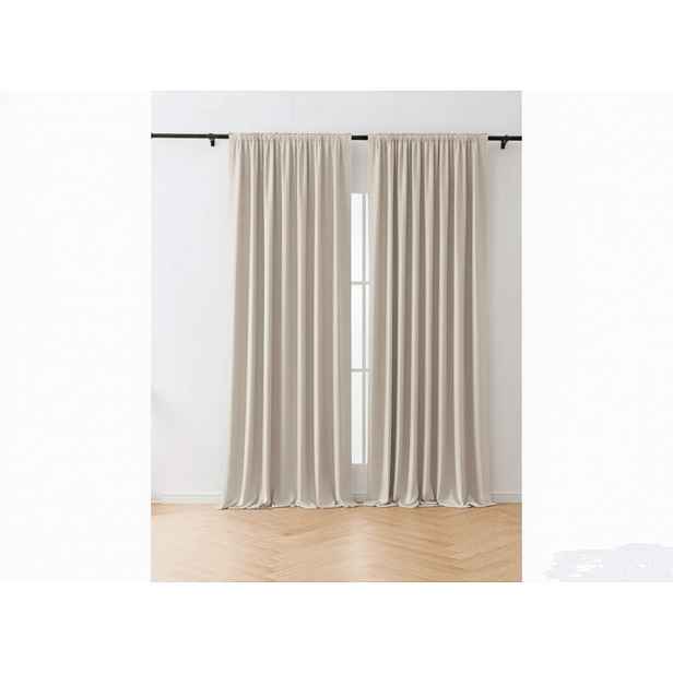 Zatemňovací závěsy VELVET béžové 140x250 cm (2 ks), řasící páska