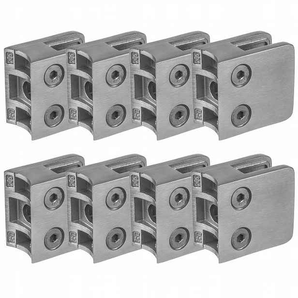 Držák na sklo 45x45 mm Satén inox Na Trubku pro skleněné zábradlí