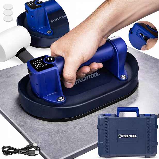 Přísavka Na Dlaždice Akumulátorová Držák Na Sklo 260 kg Techtool