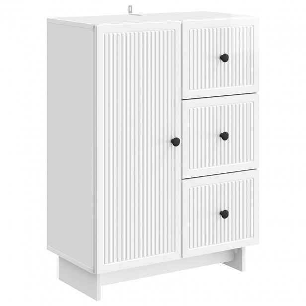 vidaXL Servírovací skříň Bílá s vysokým leskem 66 x 34,5 x 90 cm