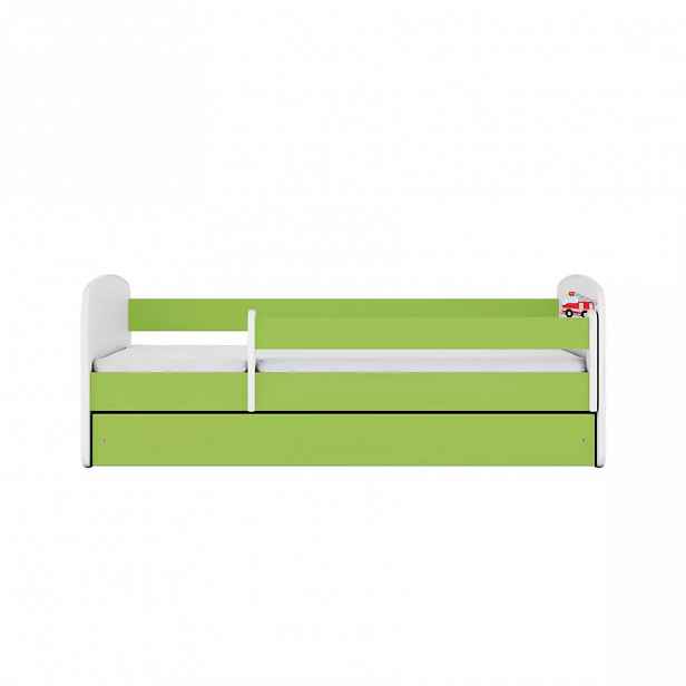 Dětská postel Babydreams+SZ+M zelená 80x180 Hasičské auto