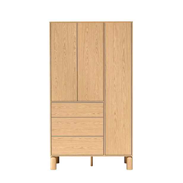 MASSENO ŠATNÍ SKŘÍŇ S OTOČNÝMI DVEŘMI SABBIA, 110/197/55 cm 3dveřová, dekor dub