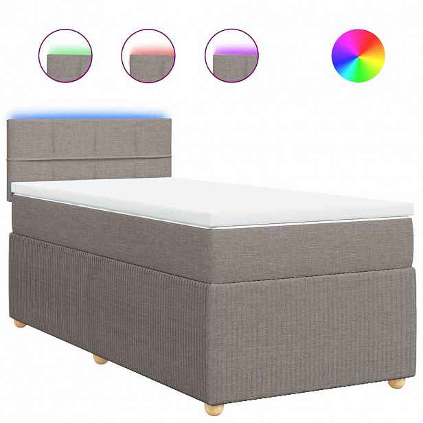 vidaXL Box spring postel s matrací taupe 90x190 cm textil