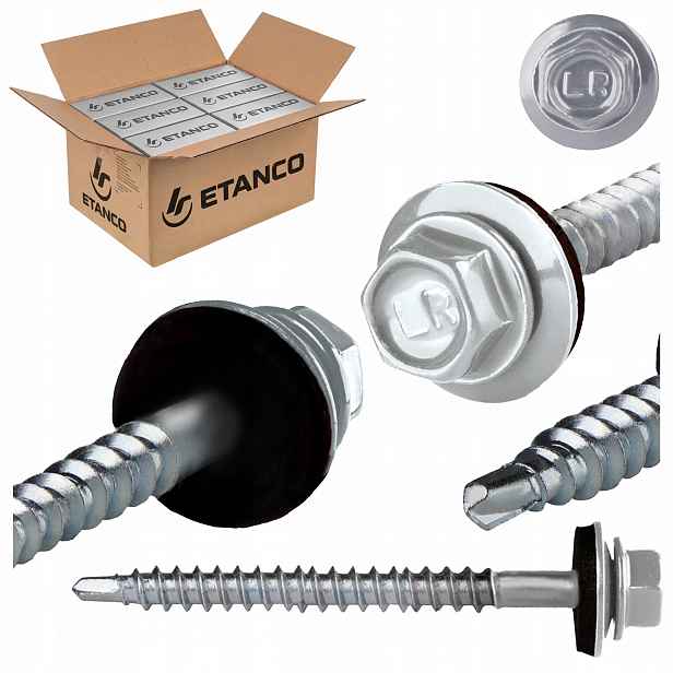 Farmářské vruty 4,8x60 mm Pozink 600 ks plechových vrutů Etanco GTF2 Z14