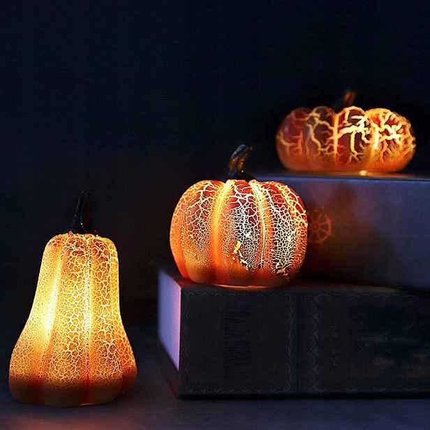 Led Dýňová Světla 3 Kusy Na Halloween, Podzimní Dekorace Na Baterie