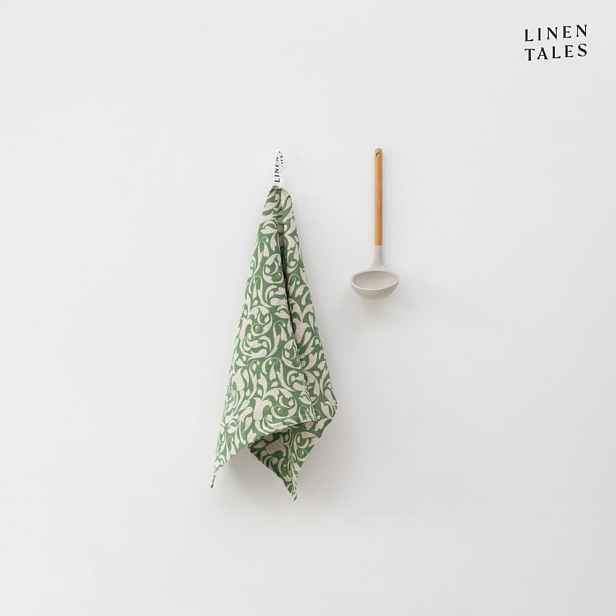 Lněná utěrka 45x65 cm Evergreen Damask – Linen Tales