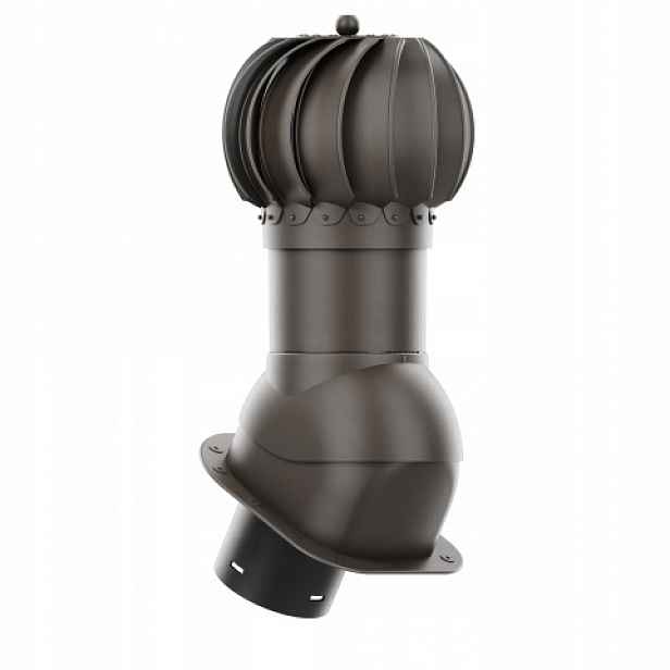 Rotační krb Rotoline pro plechovou střešní krytinu H, průměr 150 mm, kulatý, tmavě hnědý