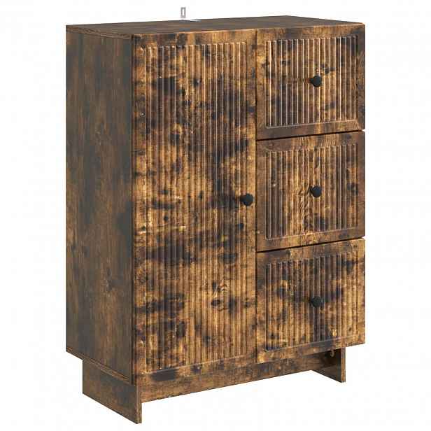 vidaXL Servírovací skříň se zásuvkou Kouřový dub 66 x 34,5 x 90 cm