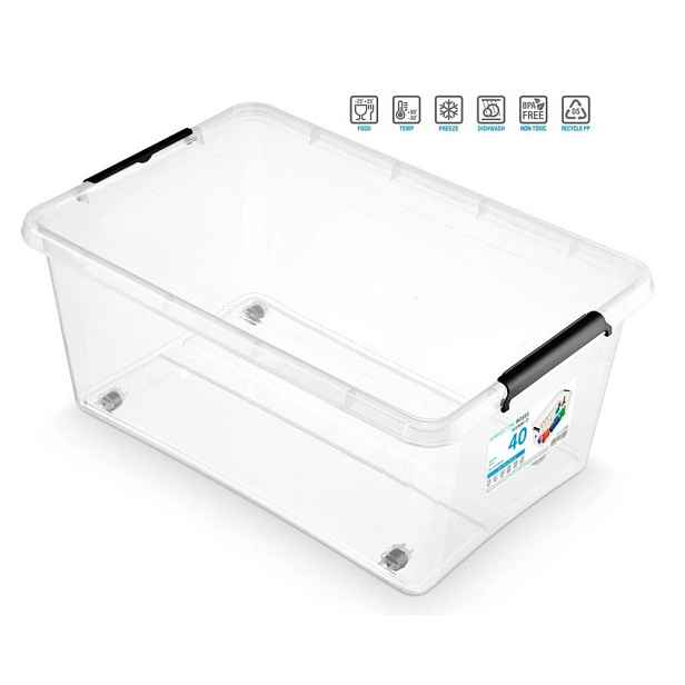 box 40,0l SIMPLE-1722, 58x39x25cm, koleč.,transp.plast