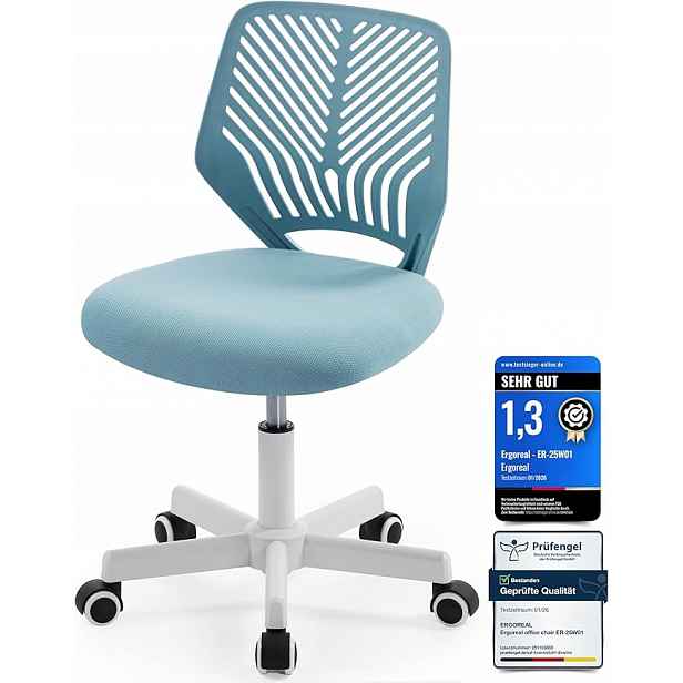 Ergonomická kancelářská židle bez područek světle modrá T05