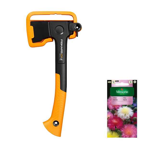 Fiskars X-series X14 Xs Malá tesařská sekera na dřevo +dárek semena