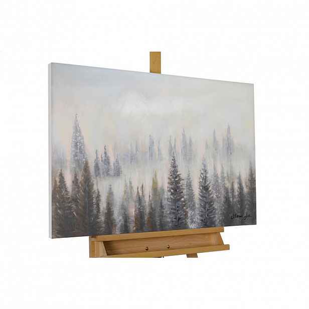 KUNSTLOFT RUČNĚ MALOVANÝ AKRYLOVÝ OBRAZ ZELENÝ/BÍLÝ, 90/60 CM