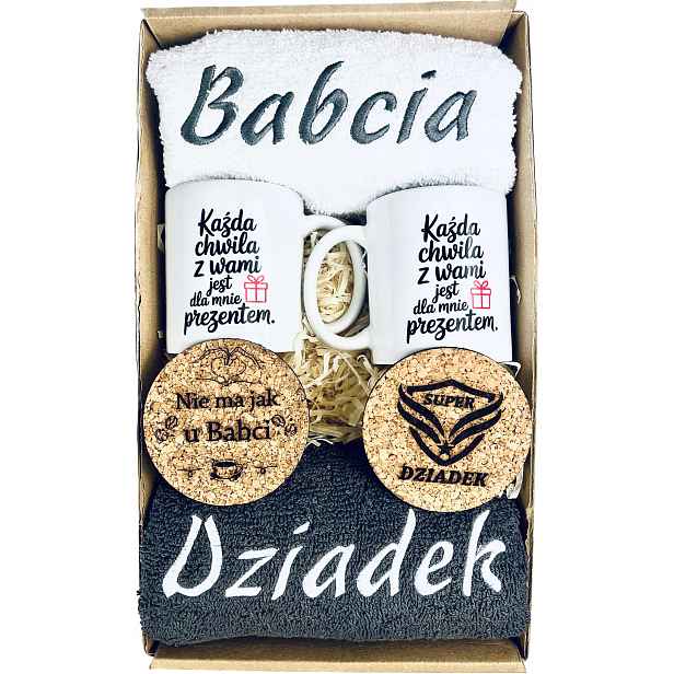 Velký Dárek pro Dědečky babičky dědečka Box Set Ručník Hrnek Podložka