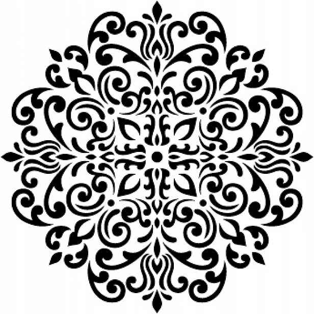 Omítací Malířská Šablona LuxBud Mandala 1a 62x62 cm Vícebarevný dekor