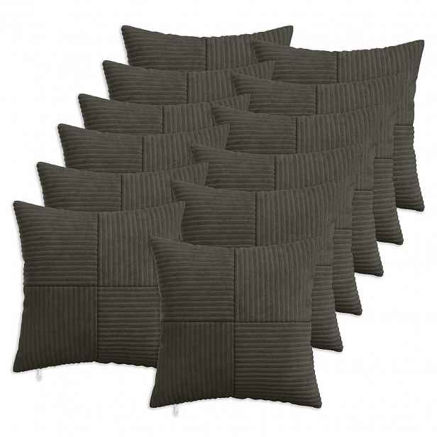 vidaXL Povlak na polštář 12 pcs ALMELO Antracitová 50 x 50 cm manšestr