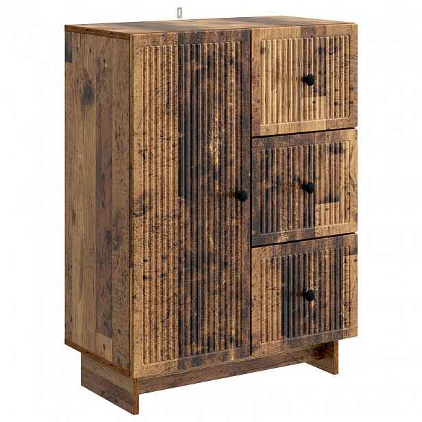 vidaXL Servírovací skříň se zásuvkou Staré dřevo 66 x 34,5 x 90 cm