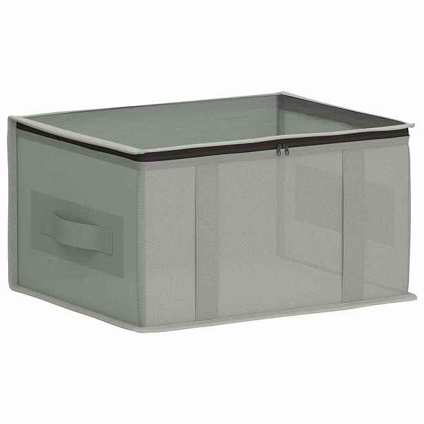 vidaXL Úložná krabice s průhledným horním oknem Šedá 43 x 34 x 23 cm