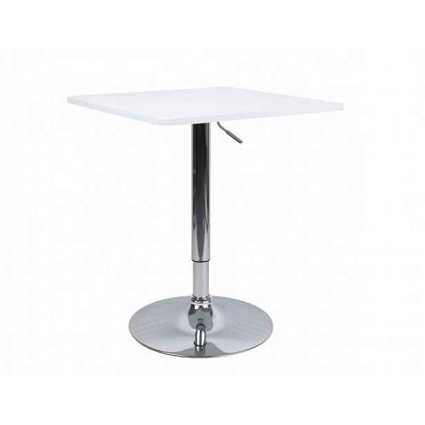 Barový stůl s nastavitelnou výškou, bílá