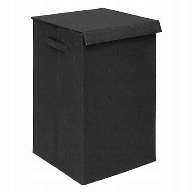 Koš na prádlo 74 l, dvoukomorový, skládací, černý
