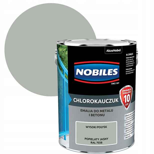 Nobiles Chlorokaučuk Popelavý Světlý Ral 7038 5L Smalt Na Betonu A Kov