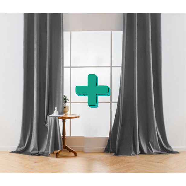 Zatemňovací závěsy VELVET světle šedé 140x250 cm (2 ks), kovové kroužky