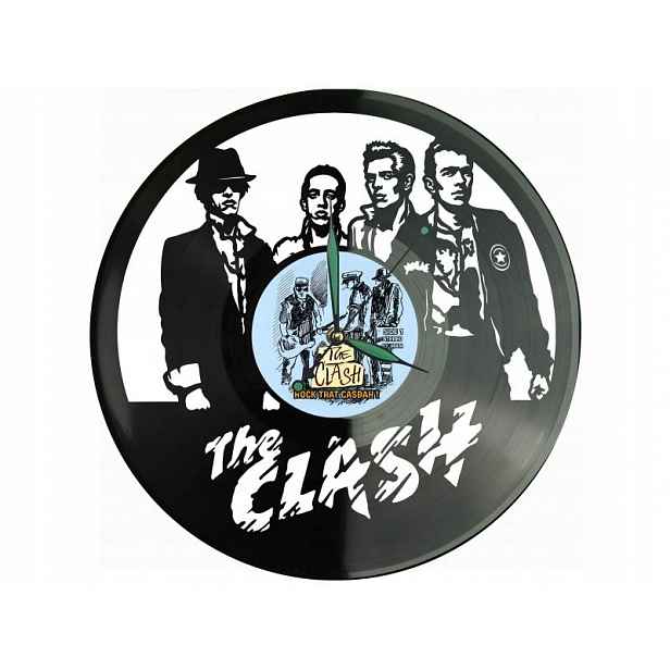 Clash Dárek Originální dekorace do domu Hodiny z vinylové desky