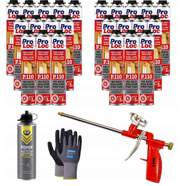 Pěna Pur Stříkací tepelná izolace 24 ks 850 ml 930 g až 72 m2