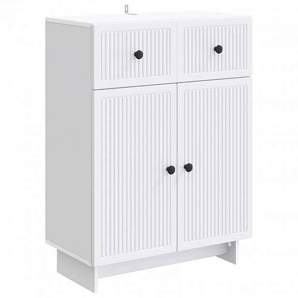 vidaXL Servírovací skříň Bílá 66 x 34,5 x 90 cm Kompozitní dřevo