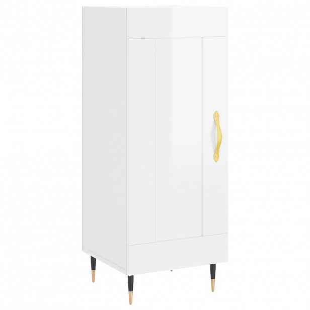 vidaXL Příborník bílý s vysokým leskem 34,5x34x90 cm kompozitní dřevo