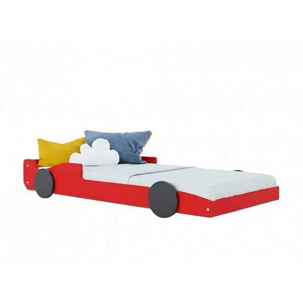 Benlemi Dětská auto postel ve tvaru formule SPEEDY Zvolte barvu: Červená - černá, Zvolte rozměr: 80x160 cm