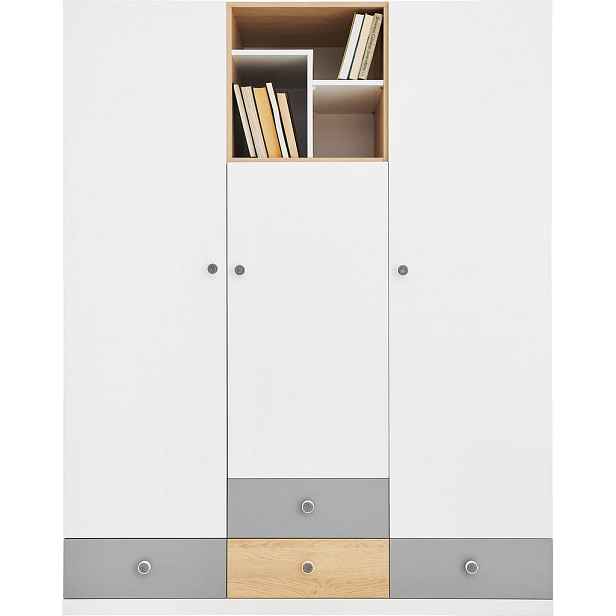 MASSENO ŠATNÍ SKŘÍŇ S OTOČNÝMI DVEŘMI BRERA, 150/190/50 cm 3dveřová, dekor dub