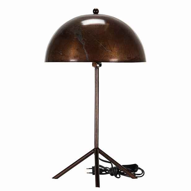 Metalová Lampa Hnědá Loft na stůl Velký Stínidlo průměr 31 cm
