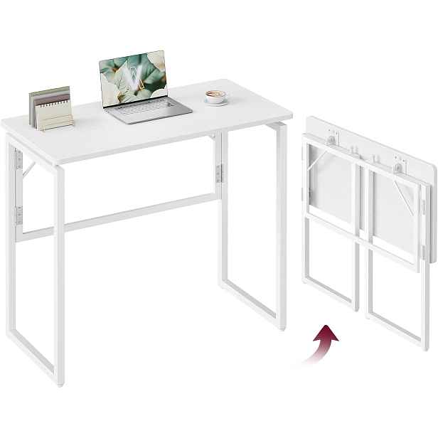 SONGMICS Skládací kancelářský stůl Vasagle Bura 80 cm bílý
