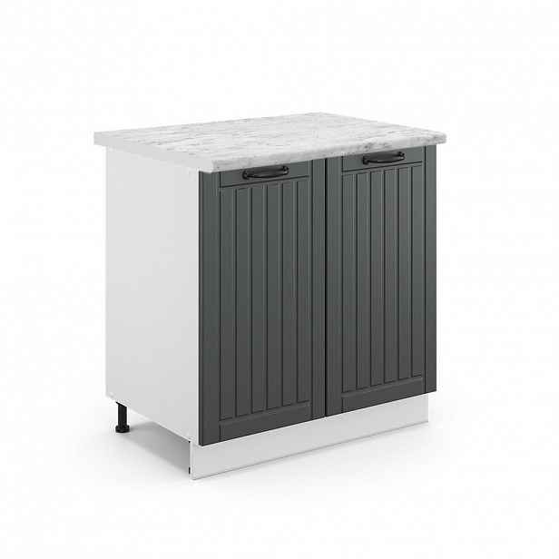 Vicco SPODNÍ SKŘÍŇKA KUCHYŇSKÉ LINKY Fame-Line, Tmavě šedá/Bílá, 80 cm pracovná doska Mramor